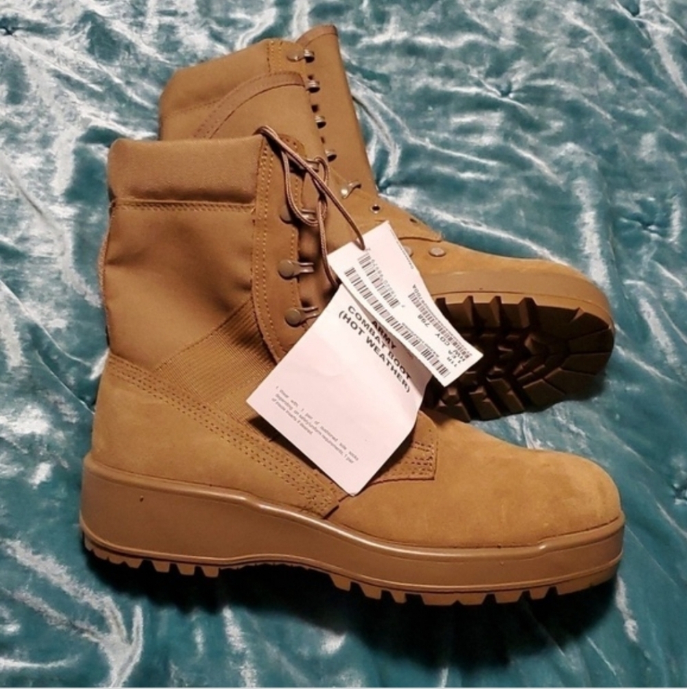 Rocky Army Combat Boot Tan Tactical Work Boots - Rugged Lace-Up Military Style